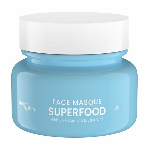 Омолаживающая маска для лица с голубой спирулиной Earth Rhythm Superfood Face Masque