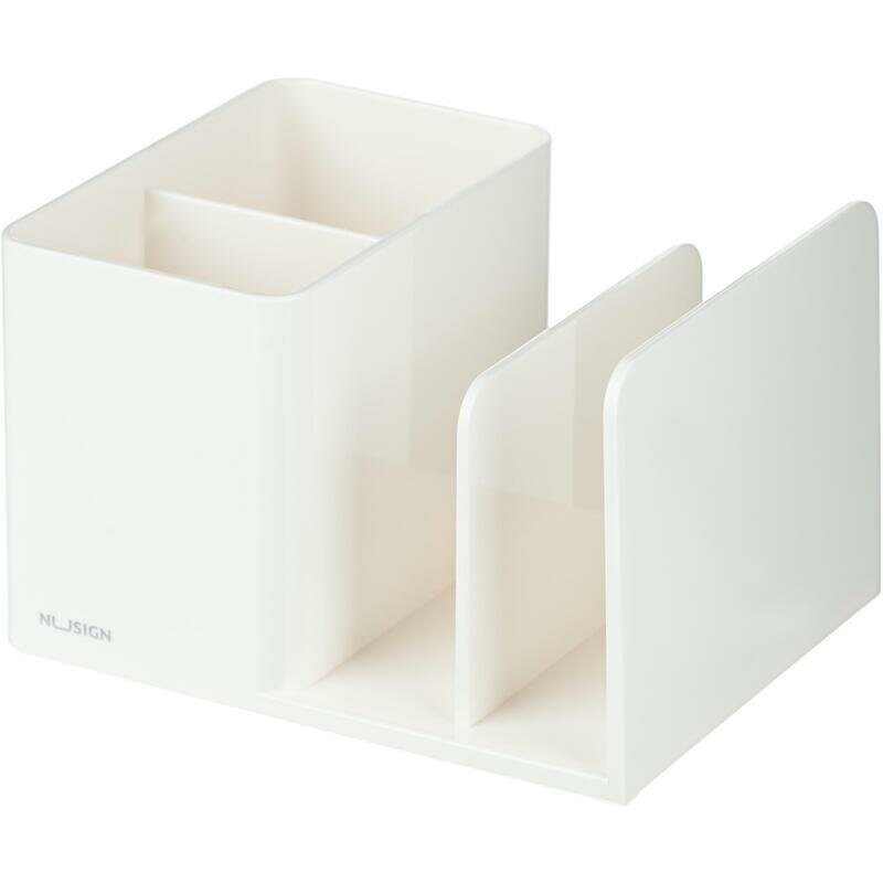 Подставка для канцелярских принадлежностей Deli NuSign, 4 отделения, белая (ENS950-white)
