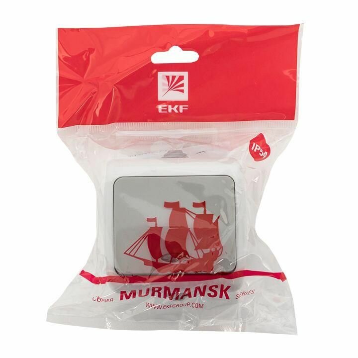 EFV10-121-30-54 Мурманск Выключатель 1 -клавишный с индикатором 10А IP54 серый EKF - фото №5