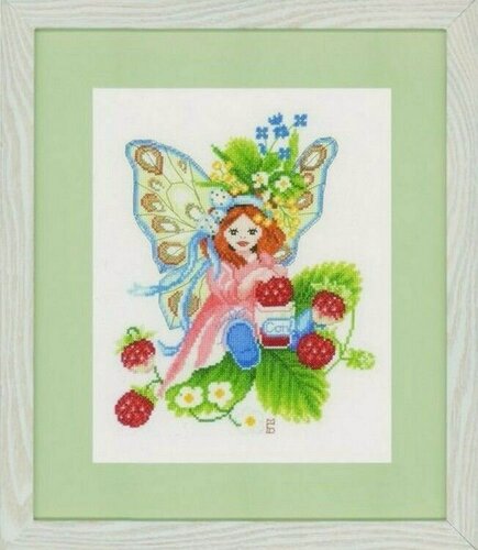 Изображение товара Набор для вышивки крестом фирмы lanarte. Девочка и клубника -р 22х28 см