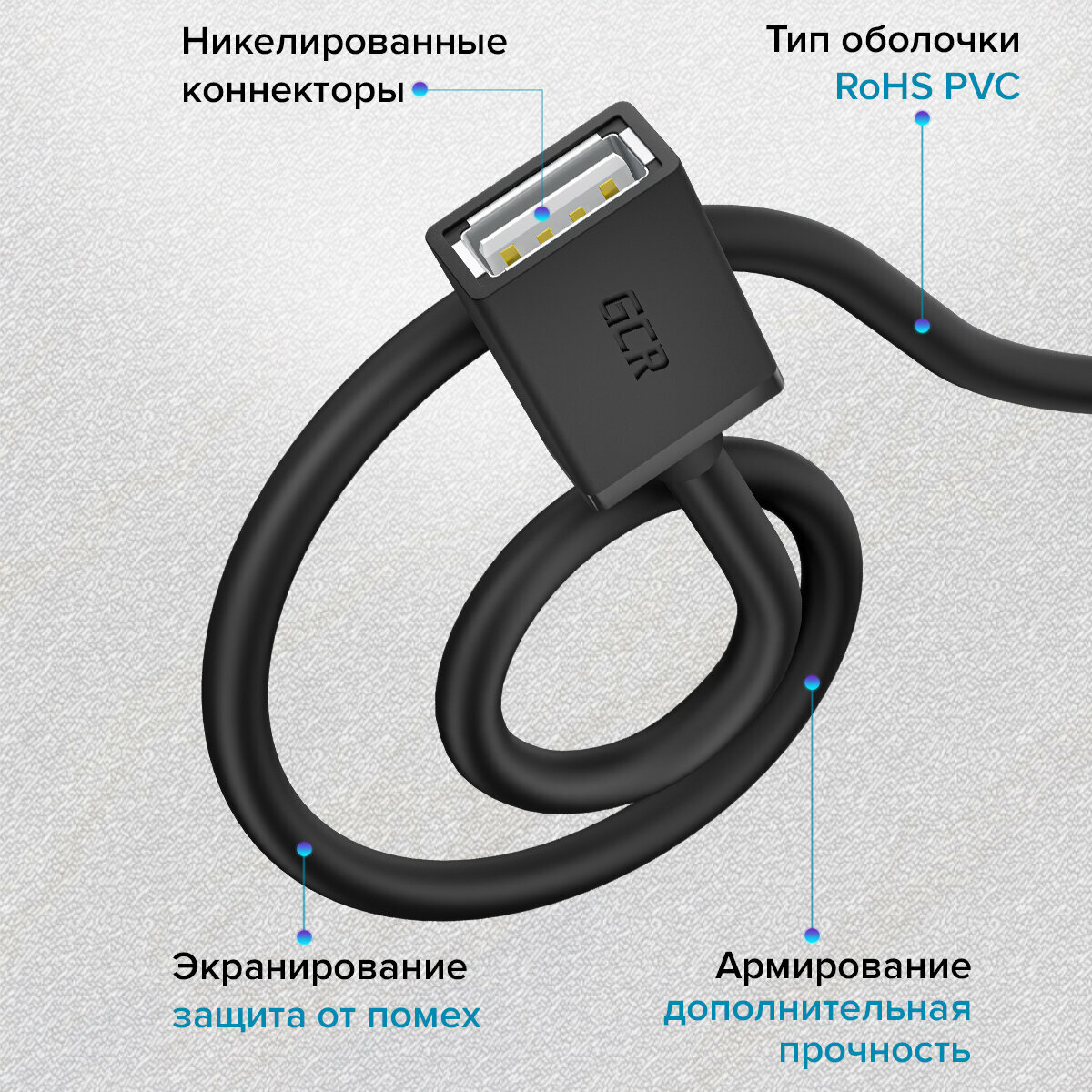 GCR Удлинитель 0.15m USB 2.0, AM/AF, белый, 28/28 AWG, морозостойкий, GCR-52438 Greenconnect USB 2.0 AM - USB 2.0 AF 0.15 м (GCR-52438) - фото №8