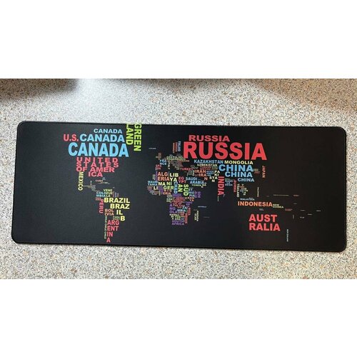Коврик игровой компьютерный для мыши 900х400х4мм карта мира