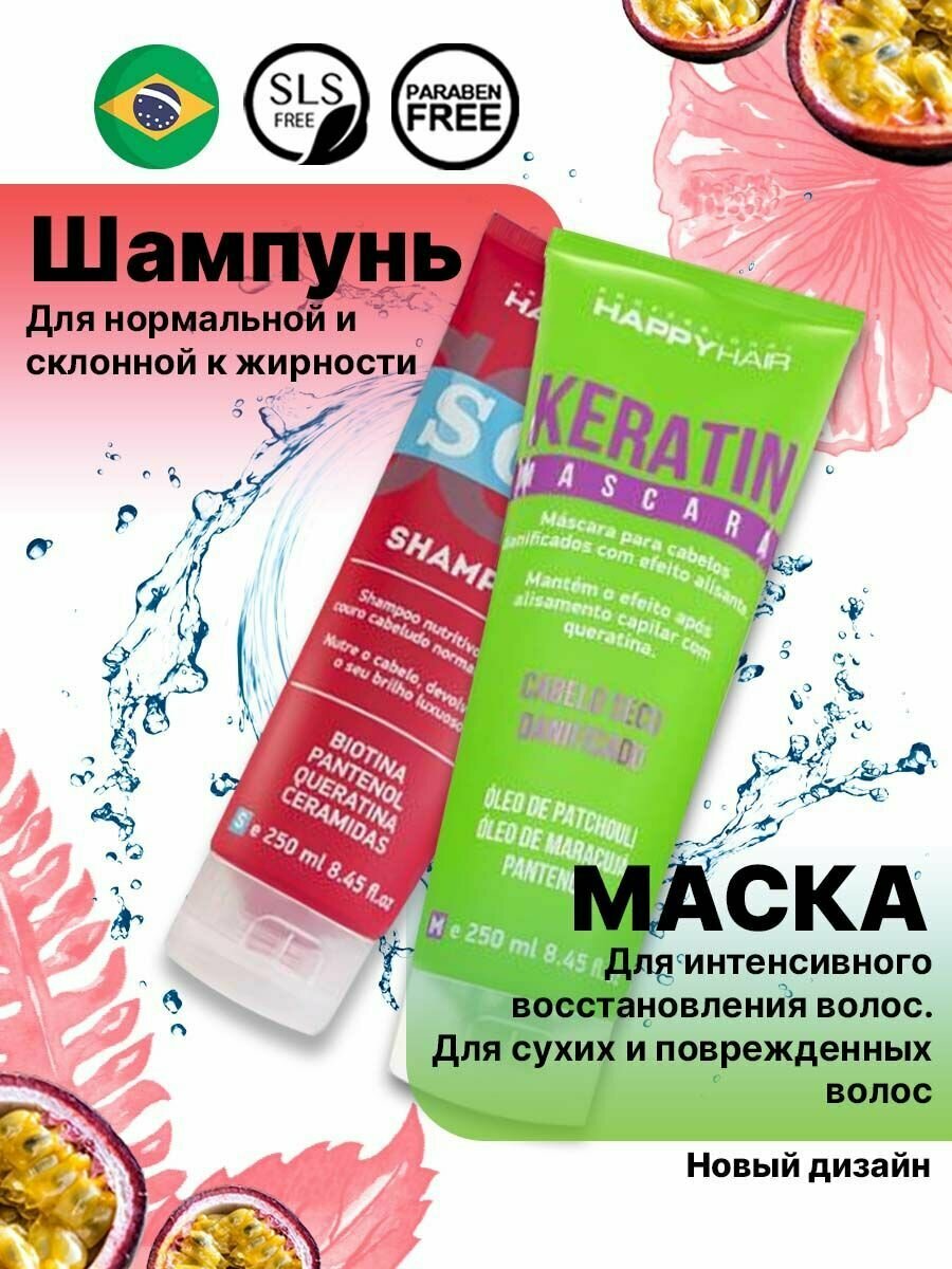 Набор Happy Hair Шампунь sos + Маска Keratin 250/250ml