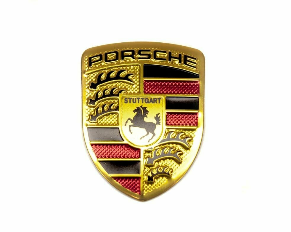 Эмблема Porsche желтая маленькая