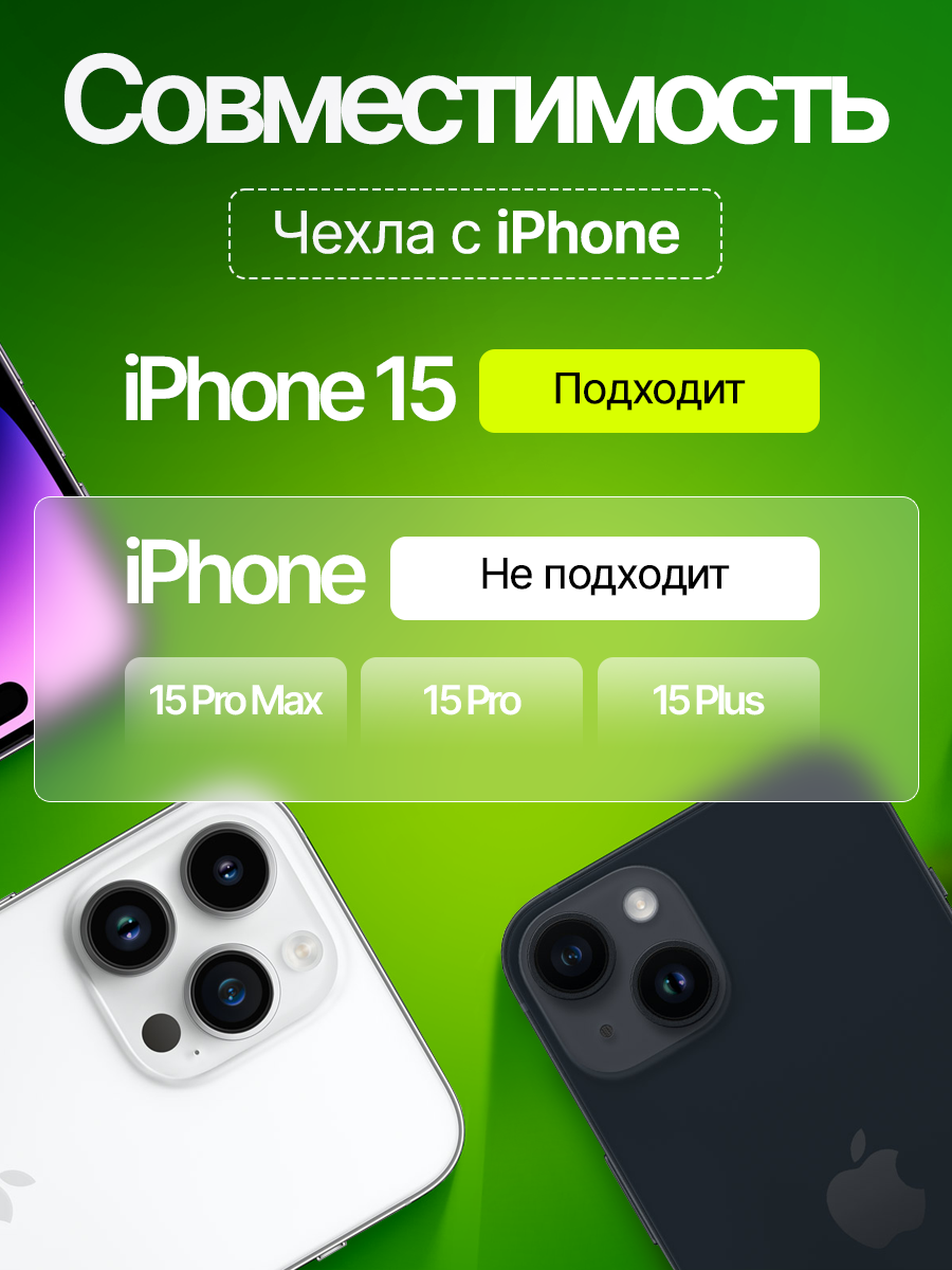 Чехол прозрачный противоударный с защитой камеры для iPhone 15 ( на айфон 15 ) силиконовый — фото 1