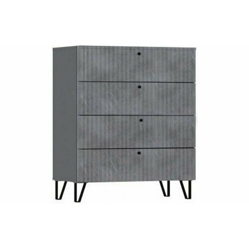 Комод Оливия 4-ящ Графит Мрамор Глянец 12371₽