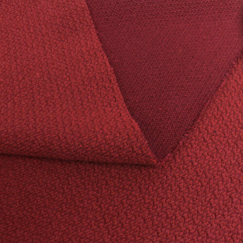 Трикотажная ткань темно-красная двусторонняя трикотажная ткань красная металлик