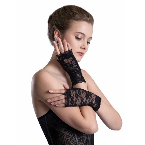 Митенки Театр Имперских Зрелищ, размер 7.5, черный