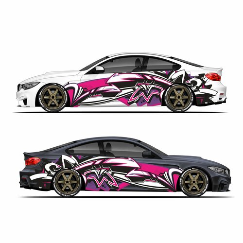 Наклейка на авто / винилография / наклейки / автовинил / стрелы / граффити розовые