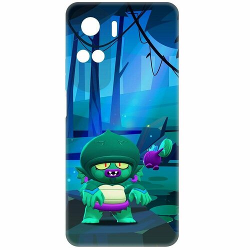 Чехол-накладка Krutoff Soft Case Brawl Stars - Болотный Джин для Honor X50i черный чехол накладка krutoff soft case brawl stars болотный джин для realme c33 2023 черный