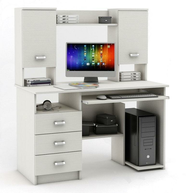 Компьютерный стол МФ Владимир Имидж-19 Белое дерево