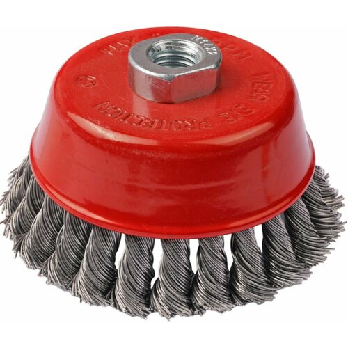 Щетка DERZHI для УШМ чашка, 150 мм, М14, крученая проволока