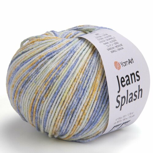 Пряжа Jeans Splash, YarnArt, бел/пес/гол - 956, 55% хлопок, 45% акрил, 5 мотков, 50 г, 160 м.