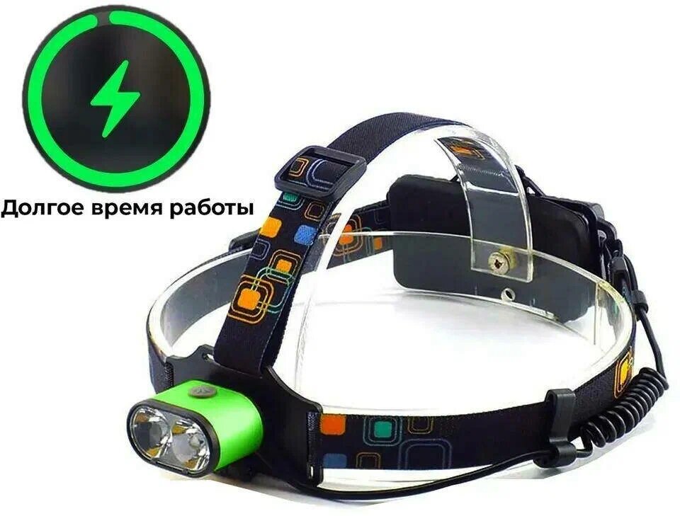 Светодиодный налобный фонарь YYC-K28-T6 с зарядкой от USB / удобный налобный фонарь / фонарь для велосипедистов / фонарь для кемпинга / зеленый
