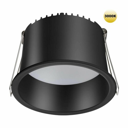 359237 SPOT NT23 282 черный Светильник встраиваемый светодиодный IP20 LED 12W 220V 840Лм 3000К TRAN