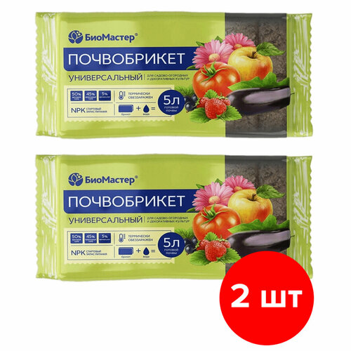 Почвобрикет БиоМастер Универсальный, 2 шт по 5 л (10 л)