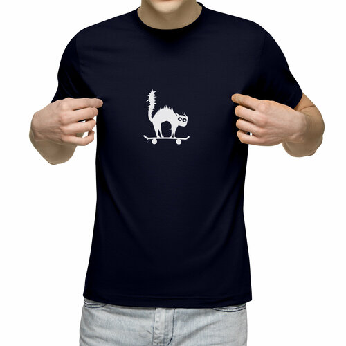 Футболка Us Basic, размер L, синий мужская футболка кот с подарком l белый