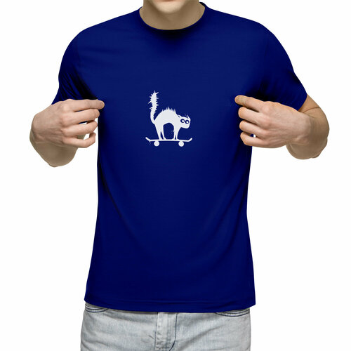 Футболка Us Basic, размер 2XL, синий мужская футболка джазовый кот l белый