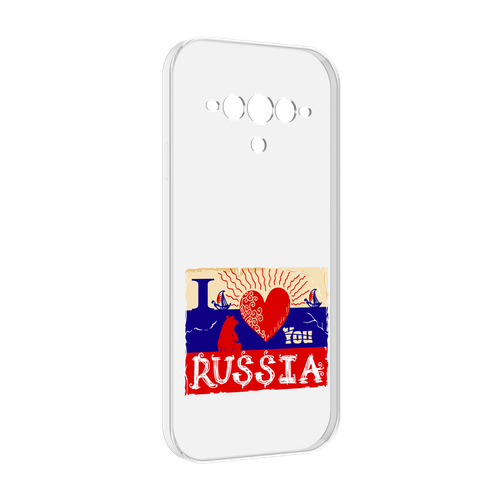 Чехол MyPads Люблю Россию для Doogee V30 задняя-панель-накладка-бампер