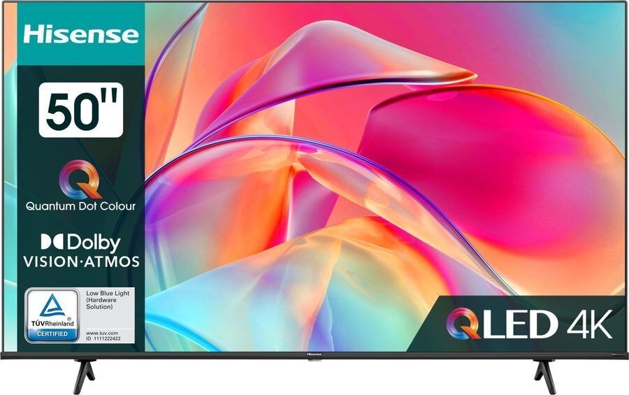 50" Телевизор Hisense 50E7KQ, QLED, 4K Ultra HD, черный, смарт ТВ, VIDAA