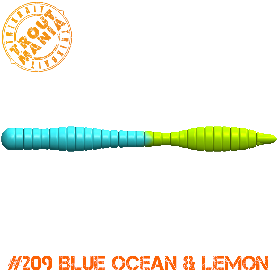 Бобриный хвост Fat Worm 3" -209 Blue Ocean&Lemon (Cheese)