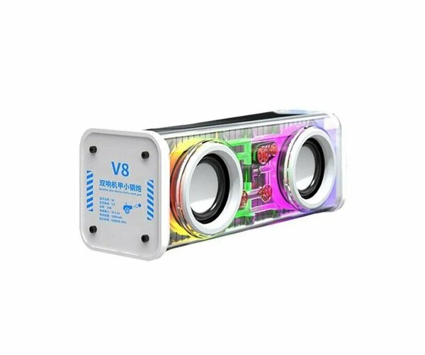 Портативная колонка RGB с подсветкой и сабвуфером V8