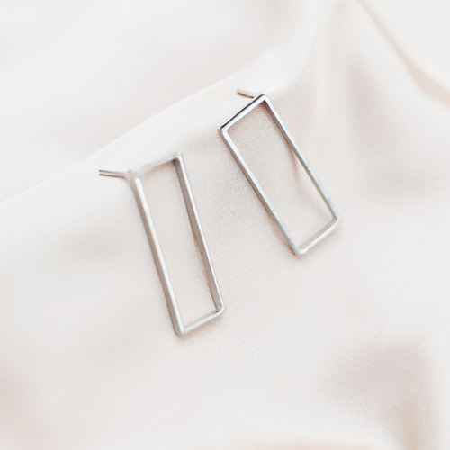 Комплект серег My Silver Серьги Параллель, серебро, 925 проба, размер 10 мм, длина 3 см