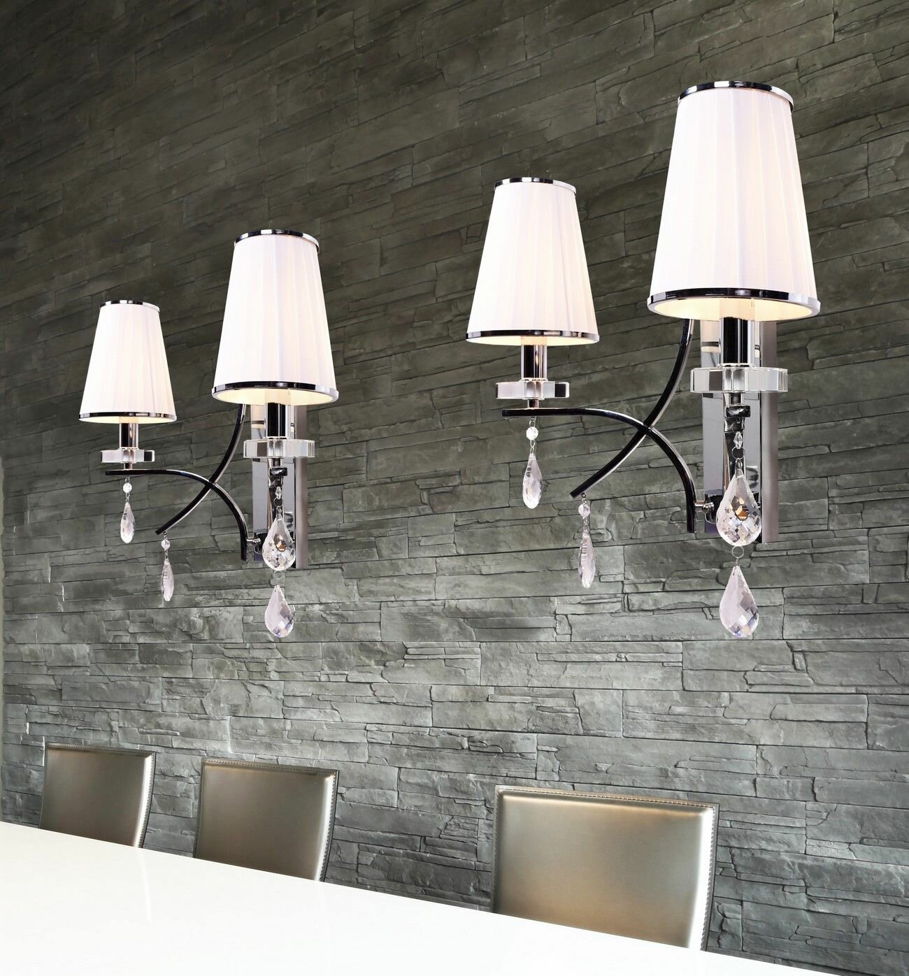 Бра Lumina Deco GLAMOUR LDW 66247-2 WT+CHR - фото №3