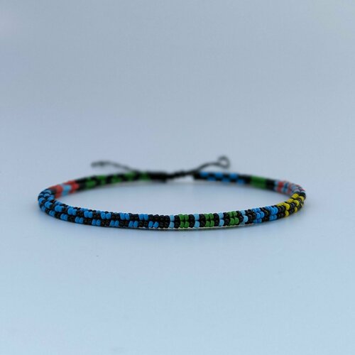 фото Плетеный браслет, размер 18.5 см, зеленый, синий нет бренда