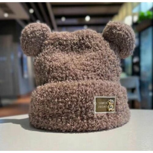 фото Шапка , размер один размер, коричневый bottoncini