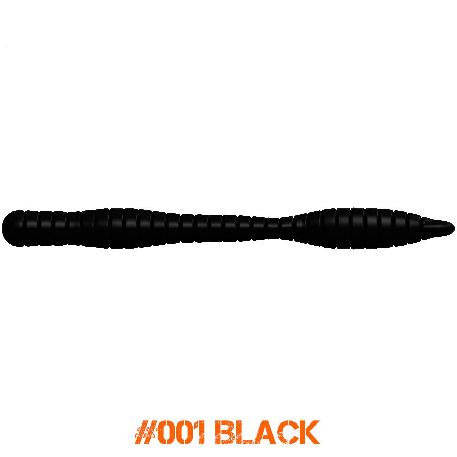 Бобриный хвост Fat Worm 3" -001 Black (Cheese)