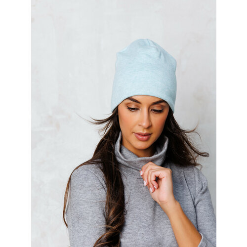 фото Шапка бини raposa, размер 52/56, голубой