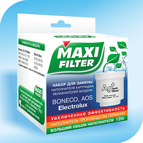 Набор MAXI FILTER для замены наполнителя фильтра-картрижа BONECO, AOS, Electrolux, AEG и др. увлажнителей воздуха (тип 7531)