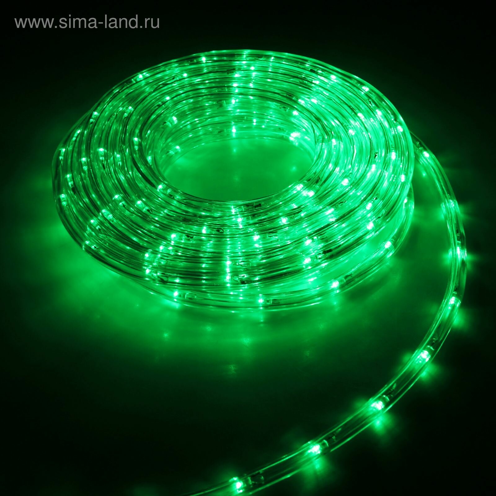 Световой шнур 10 мм IP65 5 м 24 LED/м 220 В 8 режимов свечение зелёное