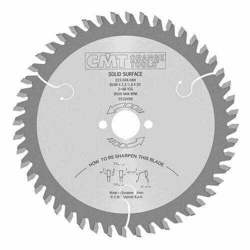 Диск пильный 160x2.2/1.6x20 Z48 MTCG CMT 223.048.06H