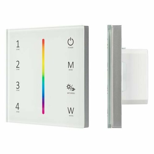 Панель Sens SMART-P45-RGBW White (230V, 4 зоны, 2.4G) Arlight 028140 новая стеклянная сенсорная панель 4pp420 0571 k15 сенсорная панель