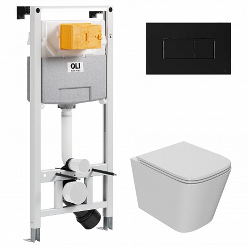 Инсталляция, клавиша смыва и подвесной унитаз POINT 879235pKA03+PN41081 белый + панель Karisma черный soft клавиша смыва oli karisma белый 641001