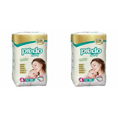 Подгузники для детей, Predo Baby, размер 4, 7-18 кг, 10 шт, 2 уп