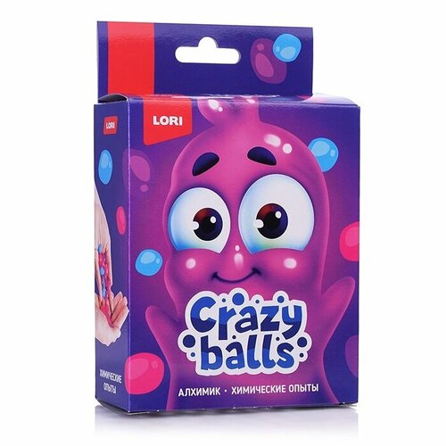 химические опыты crazy balls розовый голубой и фиолетовый шарики оп 100 Химические опыты LORI Crazy Balls, розовый, голубой и фиолетовый шарики, в коробке (Оп-100)