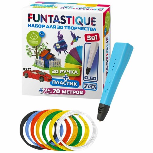 Набор Funtastique 3D-ручка CLEO + PLA 7 цветов (FPN04U-PLA-7)