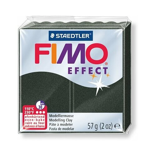 фото Полимерная глина fimo effect 907, перламутровый черный, 57г