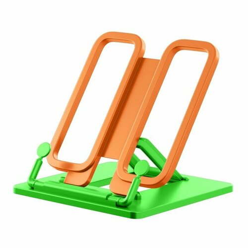 Подставка для книг пластиковая ErichKrause Base, Neon Solid, зеленая с оранжевым держателем 9892652 подставка пластиковая erichkrause® base neon solid оранжевый