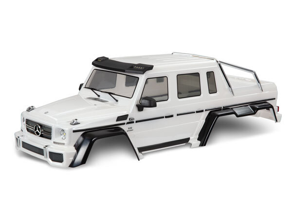 Аксессуары TRAXXAS запчасти Body, Mercedes-Benz® G 63®, complete (pearl white) (includes grille, side mirrors, door handles, & windshield wipers)