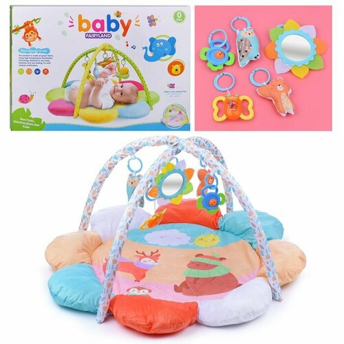 Развивающий коврик Oubaoloon Baby Fairyland, детский, с дугами и подвесными игрушками, в коробке (PQ290)