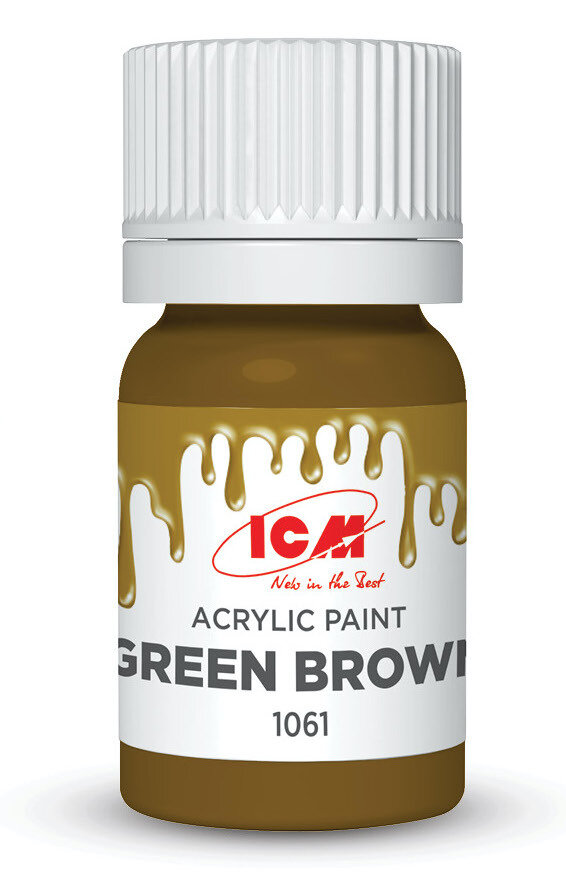 ICM Краска акриловая, Зелено-коричневый (Green Brown), 12 мл, C1061