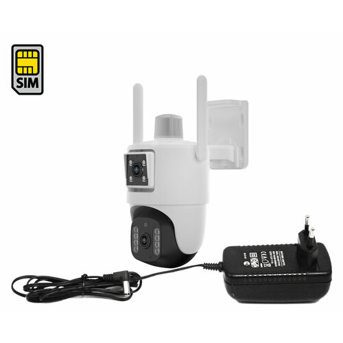 Уличная поворотная 3G/4G IP камера с двумя объективами ДжейЭмСи GН(83-4G) (E1925EU) 2mp+2mp. Микрофон и динамик. Датчик движения с видеоаналитикой.