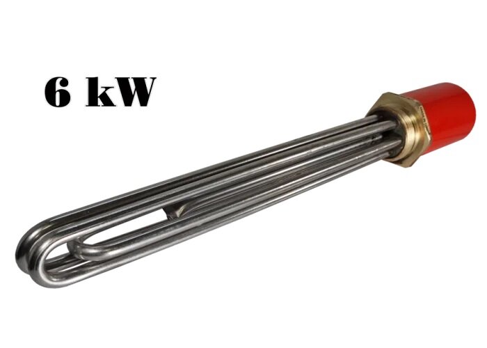 фото Блок тэнов 6,0кВт ( 3х2кВт ) с фланцем из латуни G1 1/2 (48мм) с колпаком для котлов