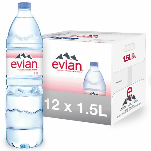 Вода минеральная Evian ПЭТ 1,5 л * 12 шт