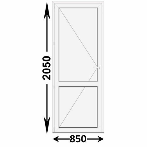 Пластиковая межкомнатная дверь Veka WHS 850x2050 Левая Порог Алюминий