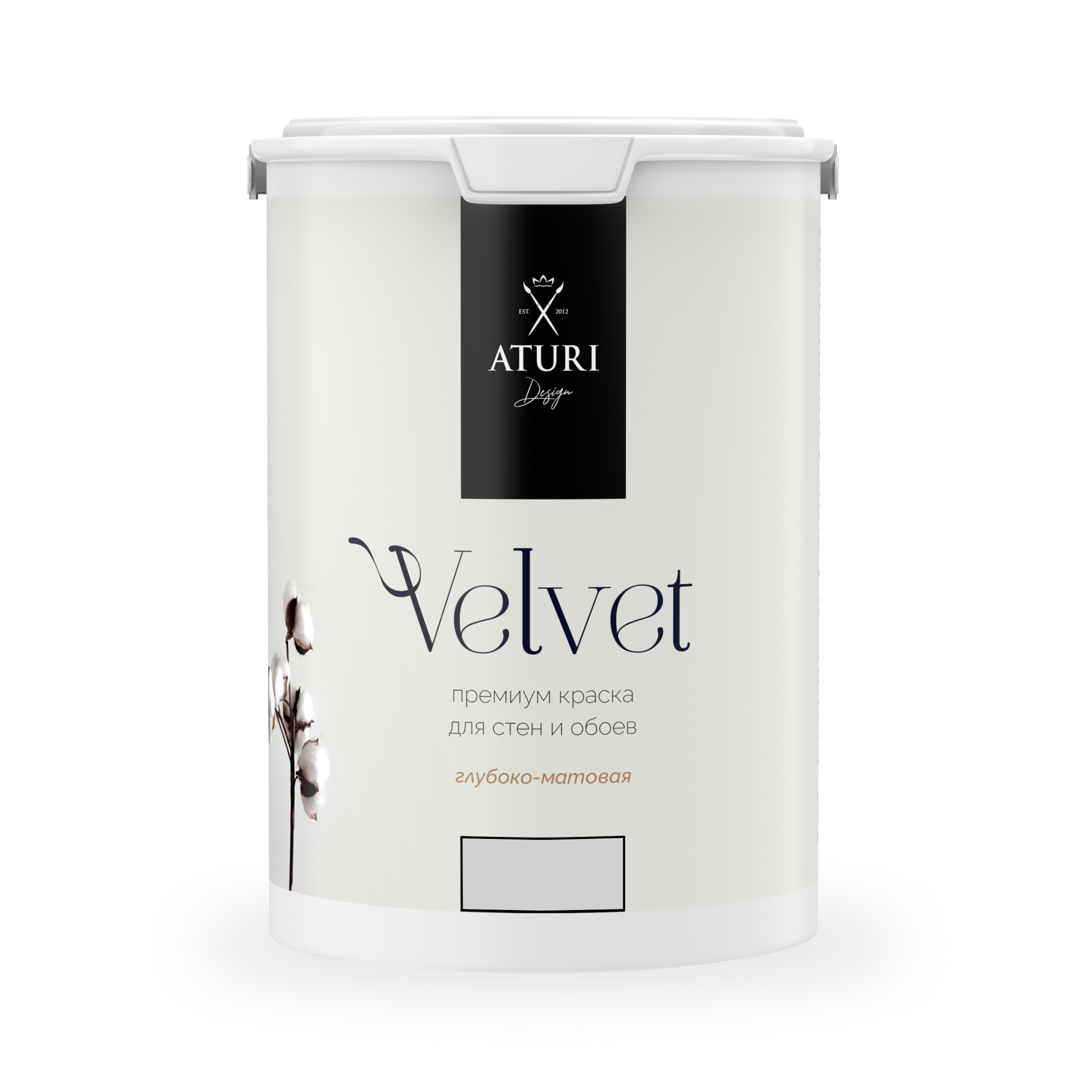 Краска Aturi Design Mia интерьерная, для стен, моющаяся; Цвет: Нежный пепел, 7,2 кг